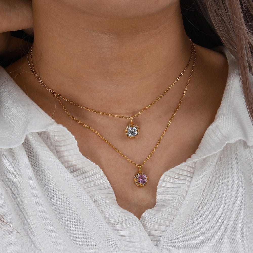 Adora Gemstone Necklace in Gold