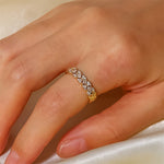 Camille Patterned Ring in Gold