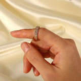 Camille Patterned Ring in Gold