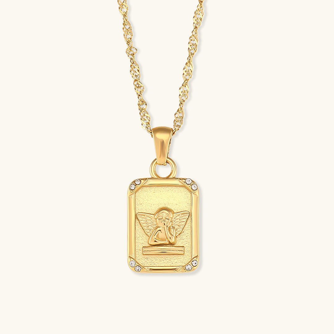 Cleo Angel Necklace in Gold
