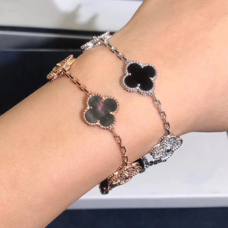 Clover Bracelet Silver-Black