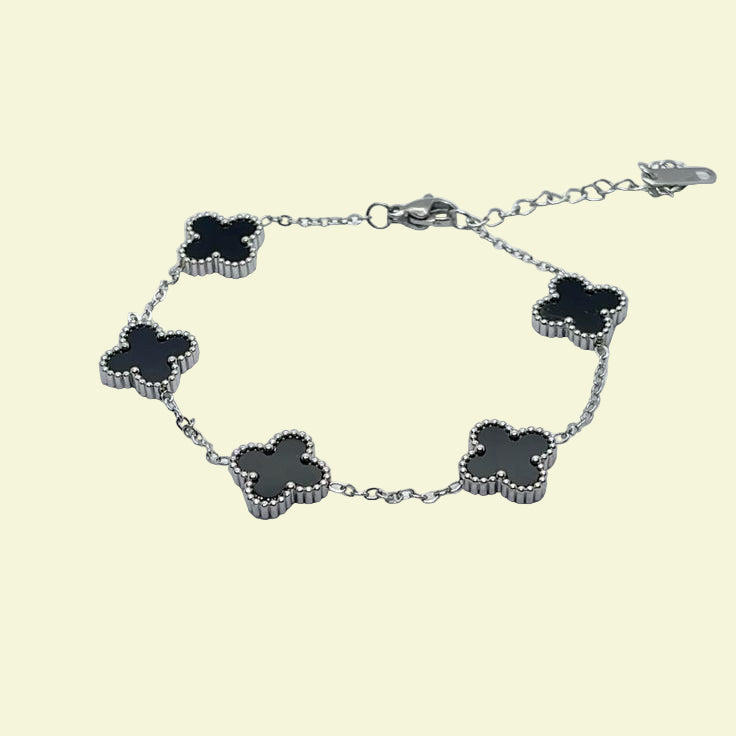 Clover Bracelet Silver-Black