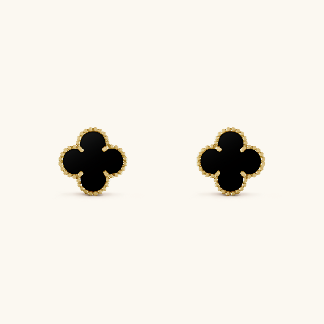 Clover Earrings Black