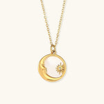 Evangeline Moon Necklace in Gold
