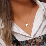 Evangeline Moon Necklace in Gold