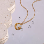 Evangeline Moon Necklace in Gold