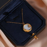 Evangeline Moon Necklace in Gold