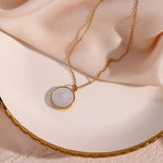 Evangeline Moon Necklace in Gold