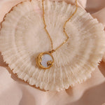 Evangeline Moon Necklace in Gold