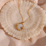 Evangeline Moon Necklace in Gold