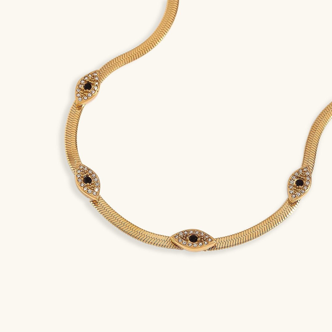 Faunne Evil Eye Necklace in Gold