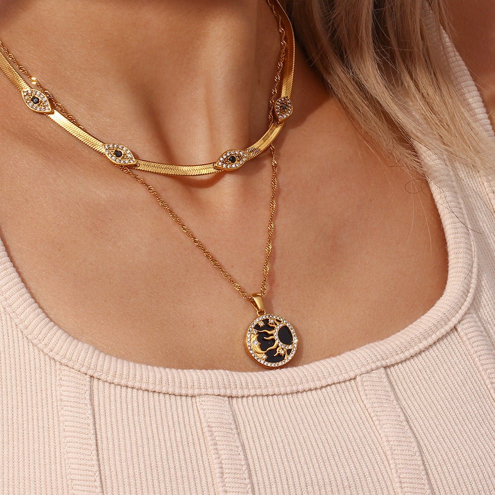 Faunne Evil Eye Necklace in Gold