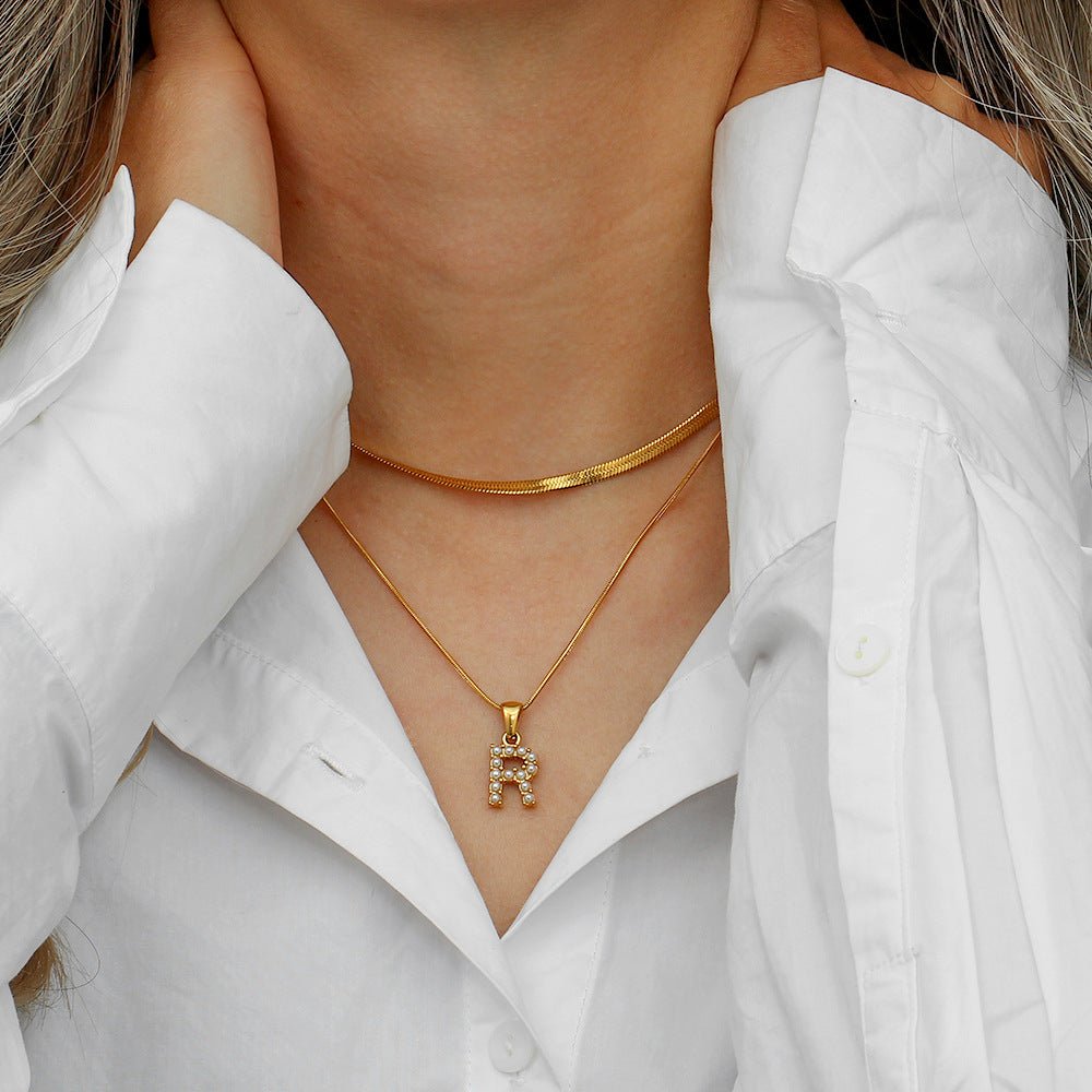 Fiona Initial Necklace in Gold