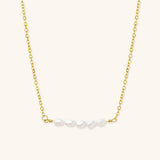 Fleur Pearl Necklace in Gold