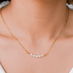 Fleur Pearl Necklace in Gold
