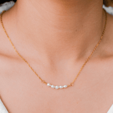 Fleur Pearl Necklace in Gold