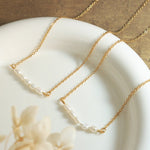 Fleur Pearl Necklace in Gold