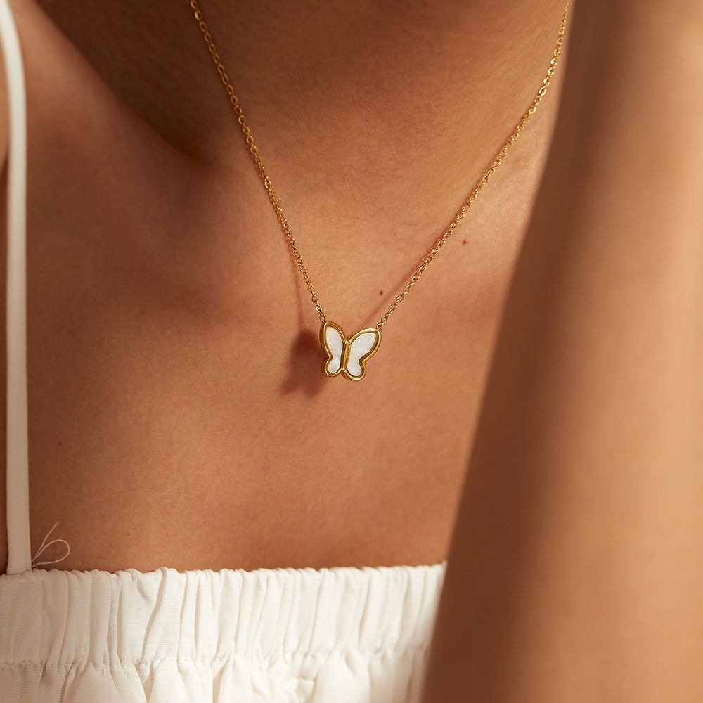 Flutterby Butterfly Necklace in Gold