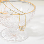 Flutterby Butterfly Necklace in Gold