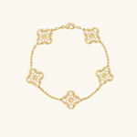 Four-Leaf Clover Bracelet with Zirconia