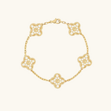 Four-Leaf Clover Bracelet with Zirconia