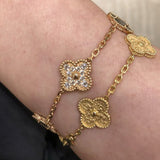 Four-Leaf Clover Bracelet with Zirconia