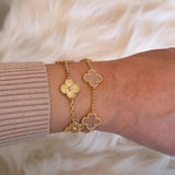 Four-Leaf Clover Bracelet with Zirconia