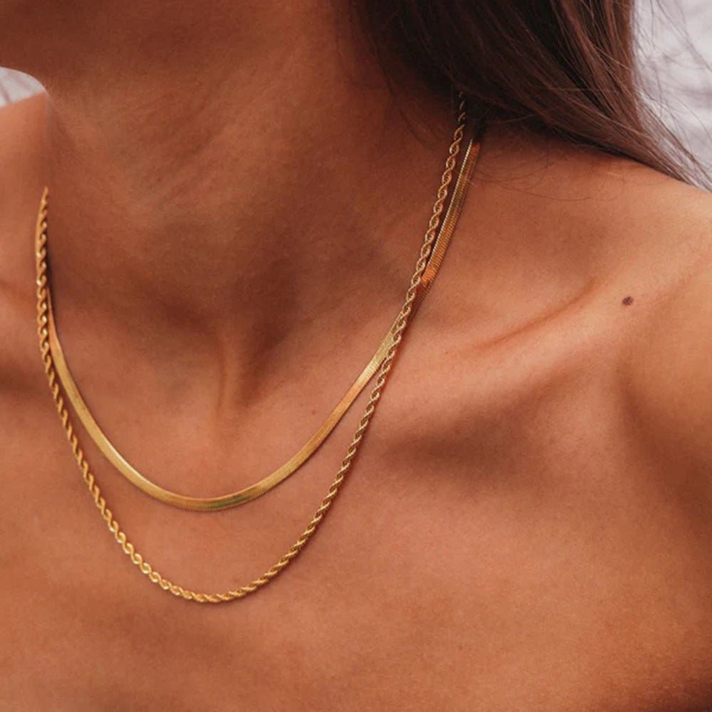 Hailey Layered Necklace in Gold