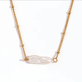 Helios Pearl Necklace in Gold