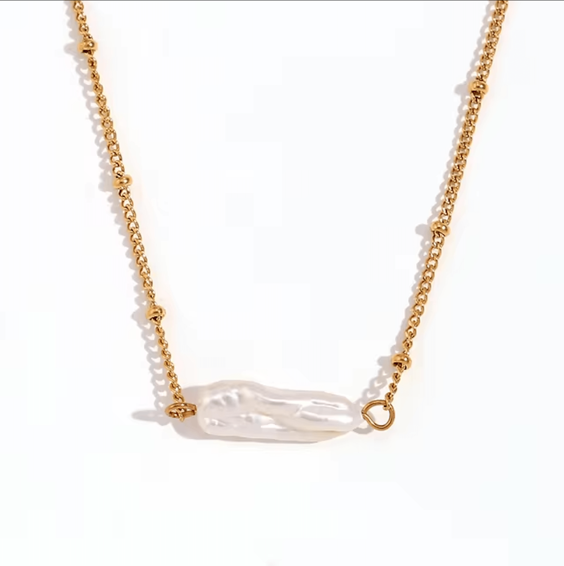 Helios Pearl Necklace in Gold