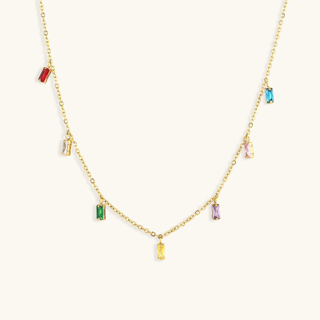 Josephine Gemstone Necklace in Gold