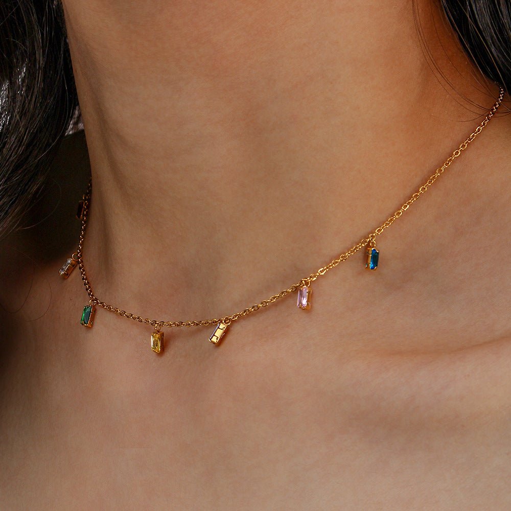 Josephine Gemstone Necklace in Gold