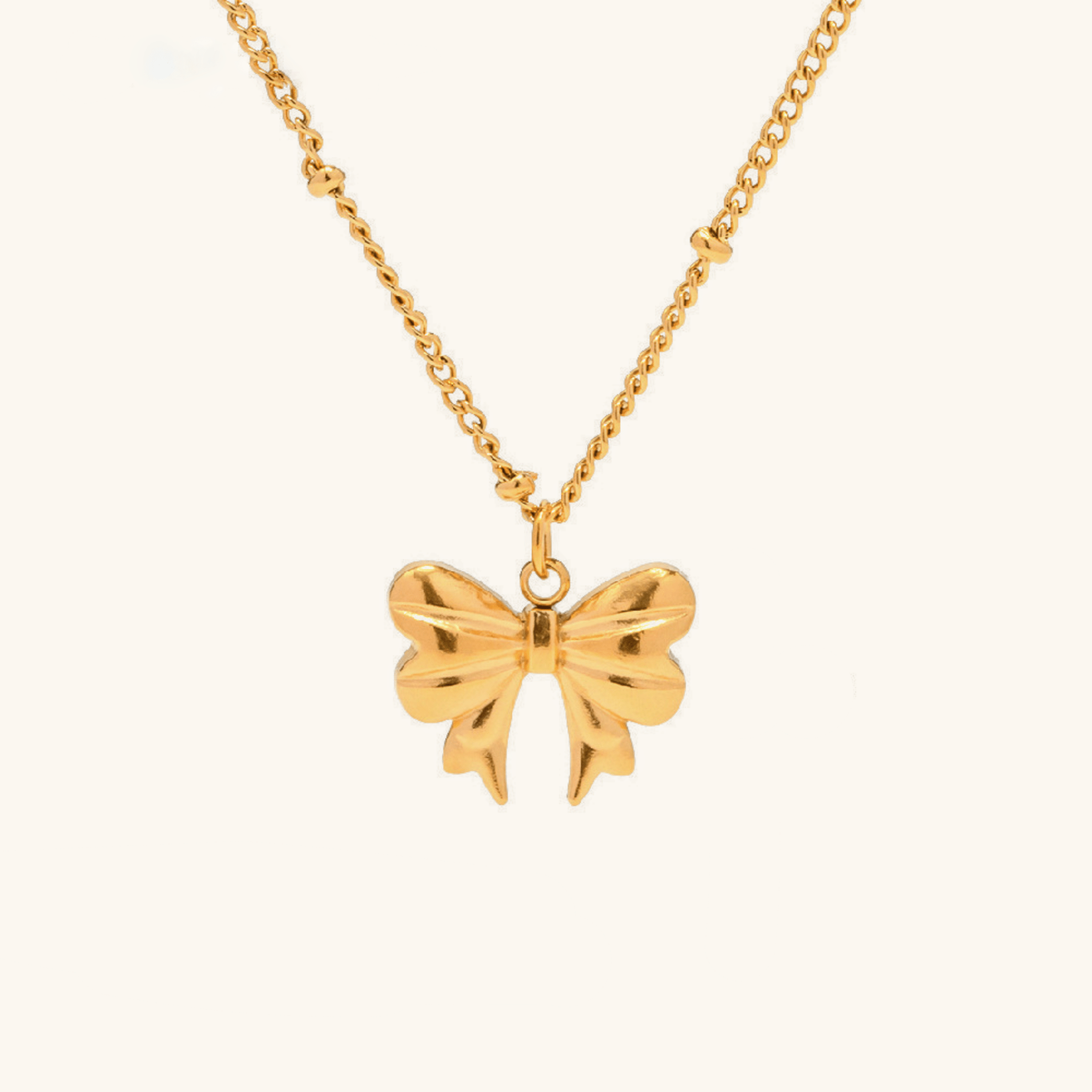 June Bow Necklace in Gold