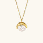 Kimberly Pearl Necklace in Gold