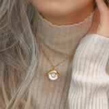 Kimberly Pearl Necklace in Gold