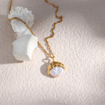 Kimberly Pearl Necklace in Gold