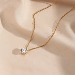 Kyla Solitaire Necklace in Gold