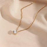 Kyla Solitaire Necklace in Gold