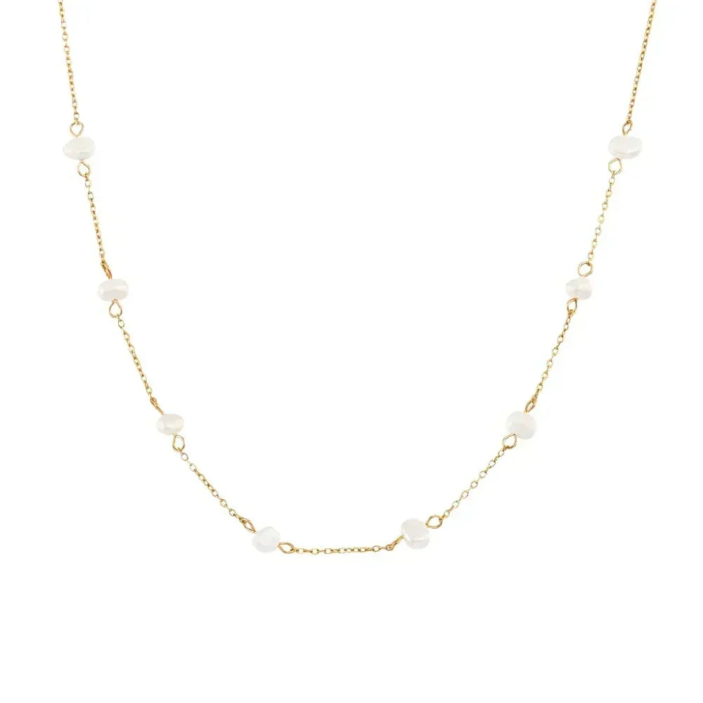 Laney Pearl Necklace in Gold