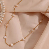 Laney Pearl Necklace in Gold