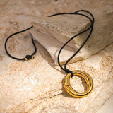 Leonora Ring Necklace in Gold