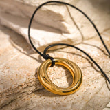 Leonora Ring Necklace in Gold