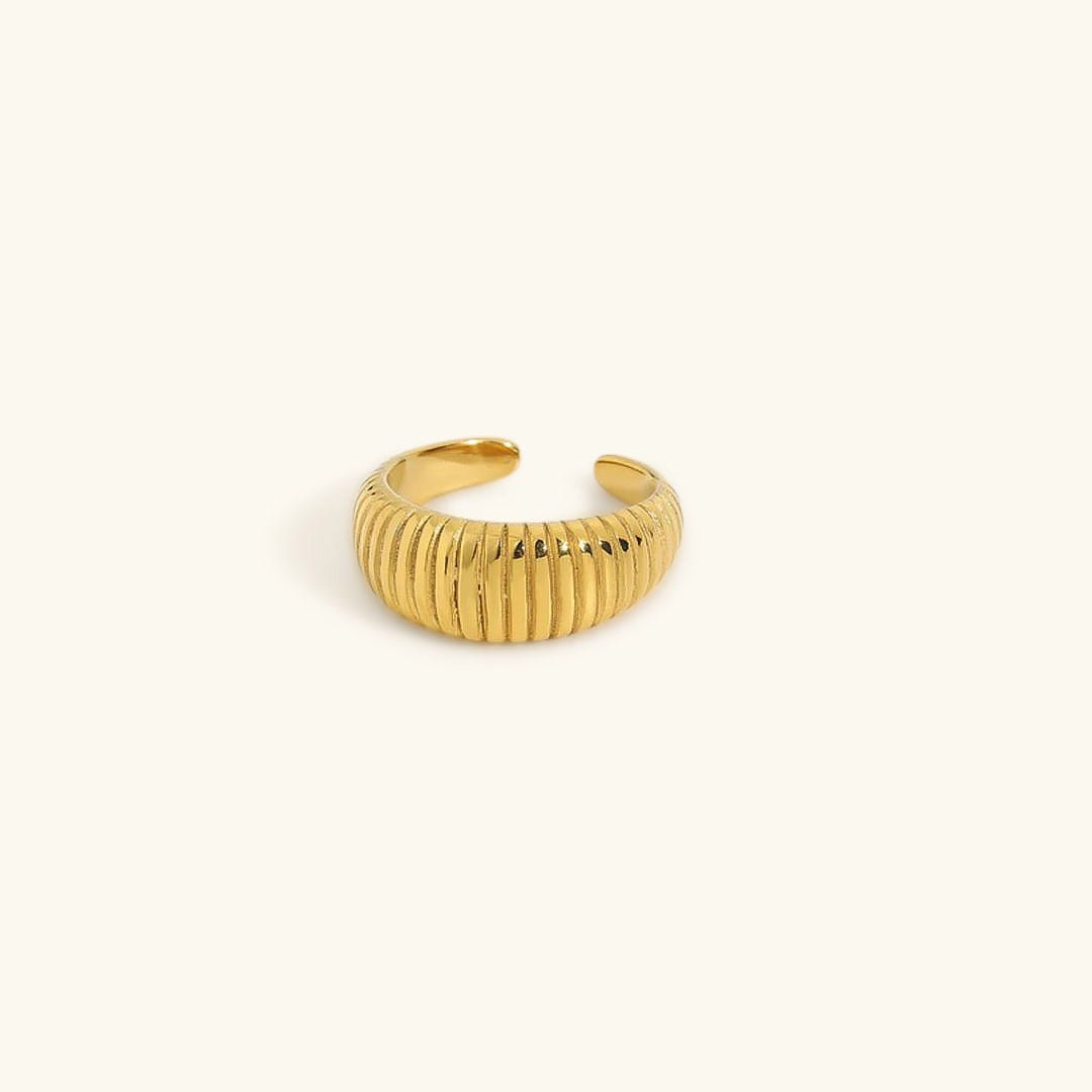 Luden Curved Ring in Gold