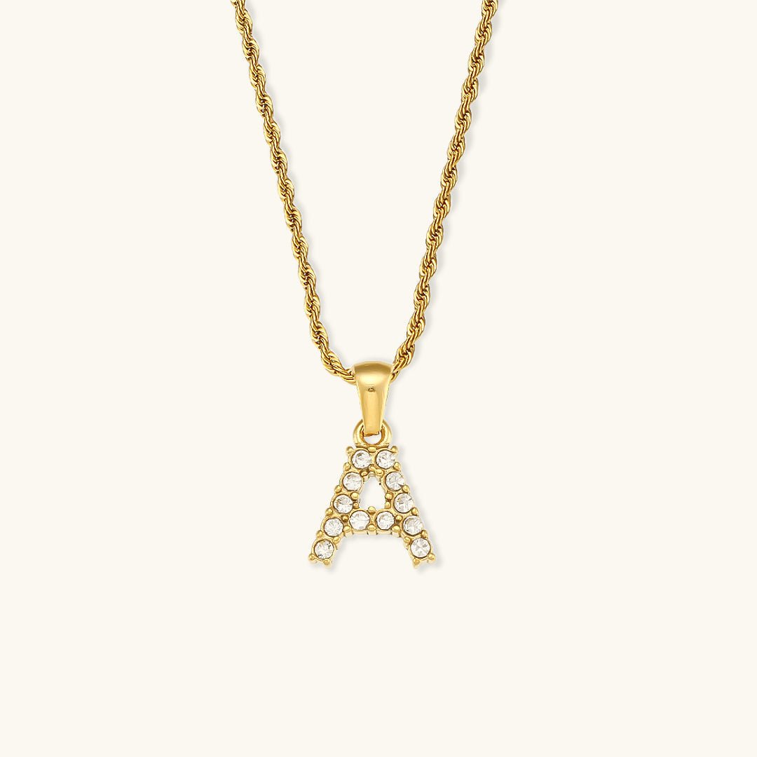 Maeve Diamond Initial Necklace in Gold