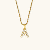 Maeve Diamond Initial Necklace in Gold