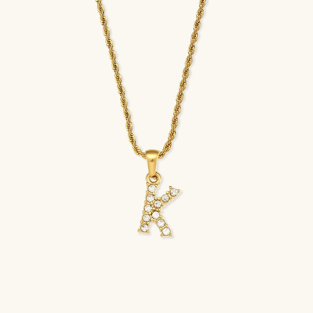 Maeve Diamond Initial Necklace in Gold