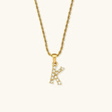 Maeve Diamond Initial Necklace in Gold