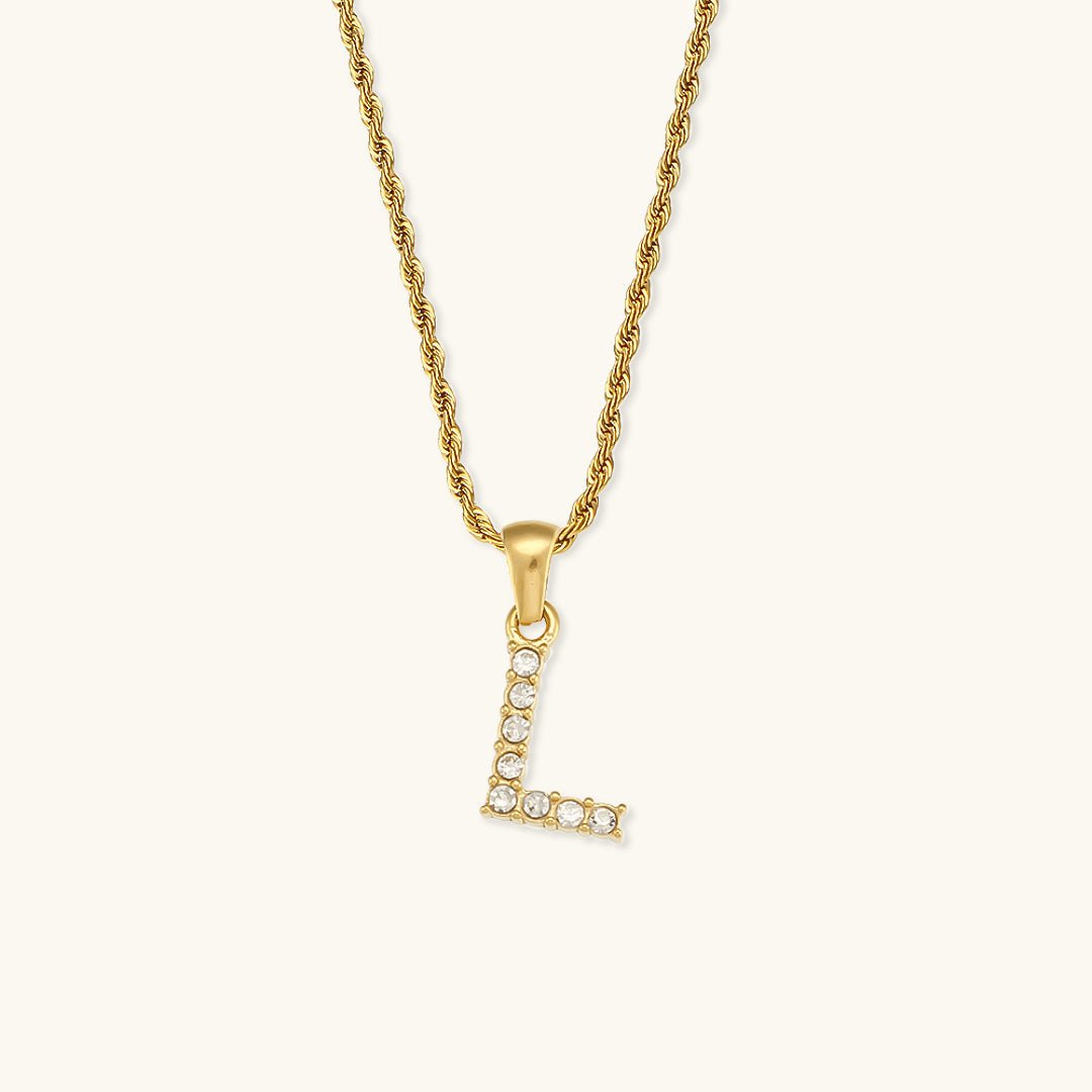 Maeve Diamond Initial Necklace in Gold