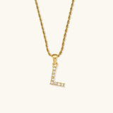 Maeve Diamond Initial Necklace in Gold