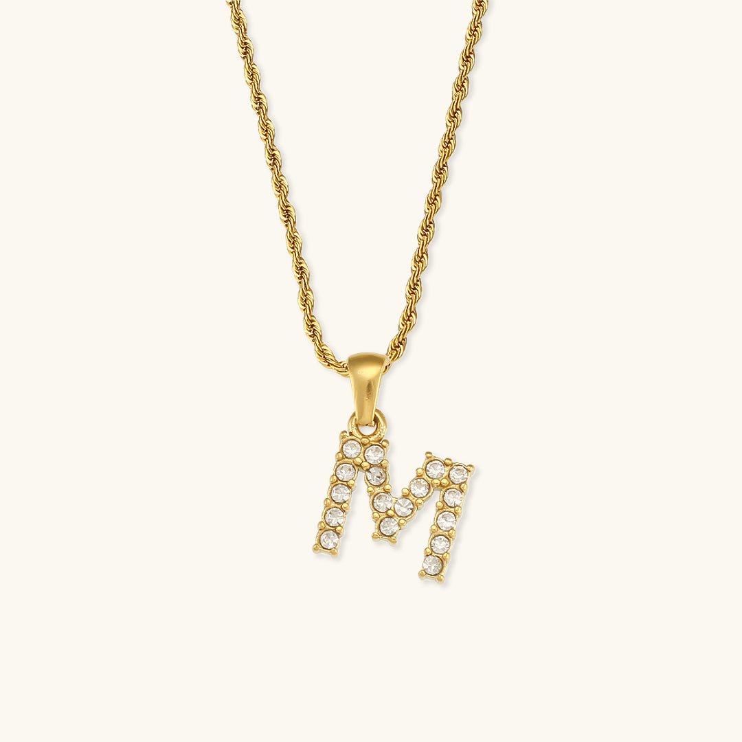 Maeve Diamond Initial Necklace in Gold
